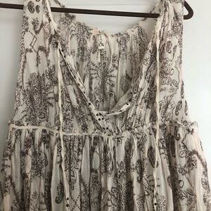 Free People, Tiered Cream Mini Dress